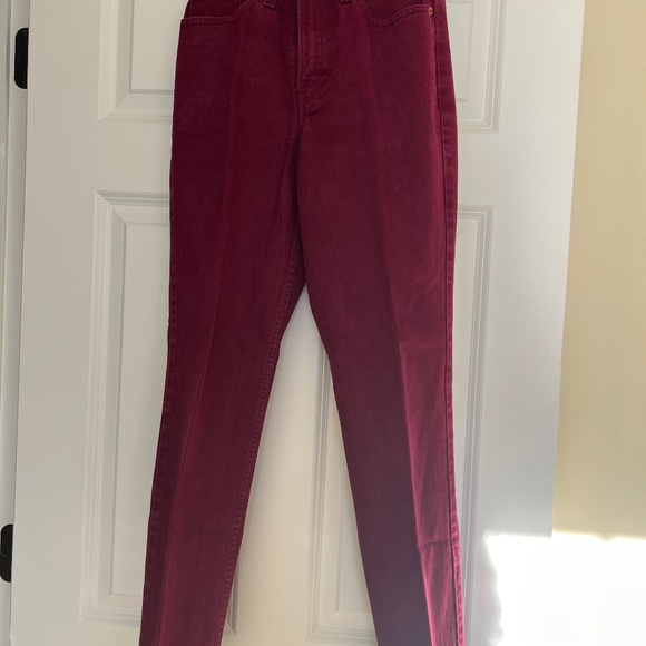 Vintage Jordache Girls Jeans Pants Size 16 Maroon - Picture 1 of 4